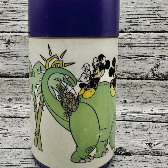Vintage Caveman Mickey Mouse & Minnie Mouse Dinosaur Aladdin Thermos​​​ - Picture 3 of 10